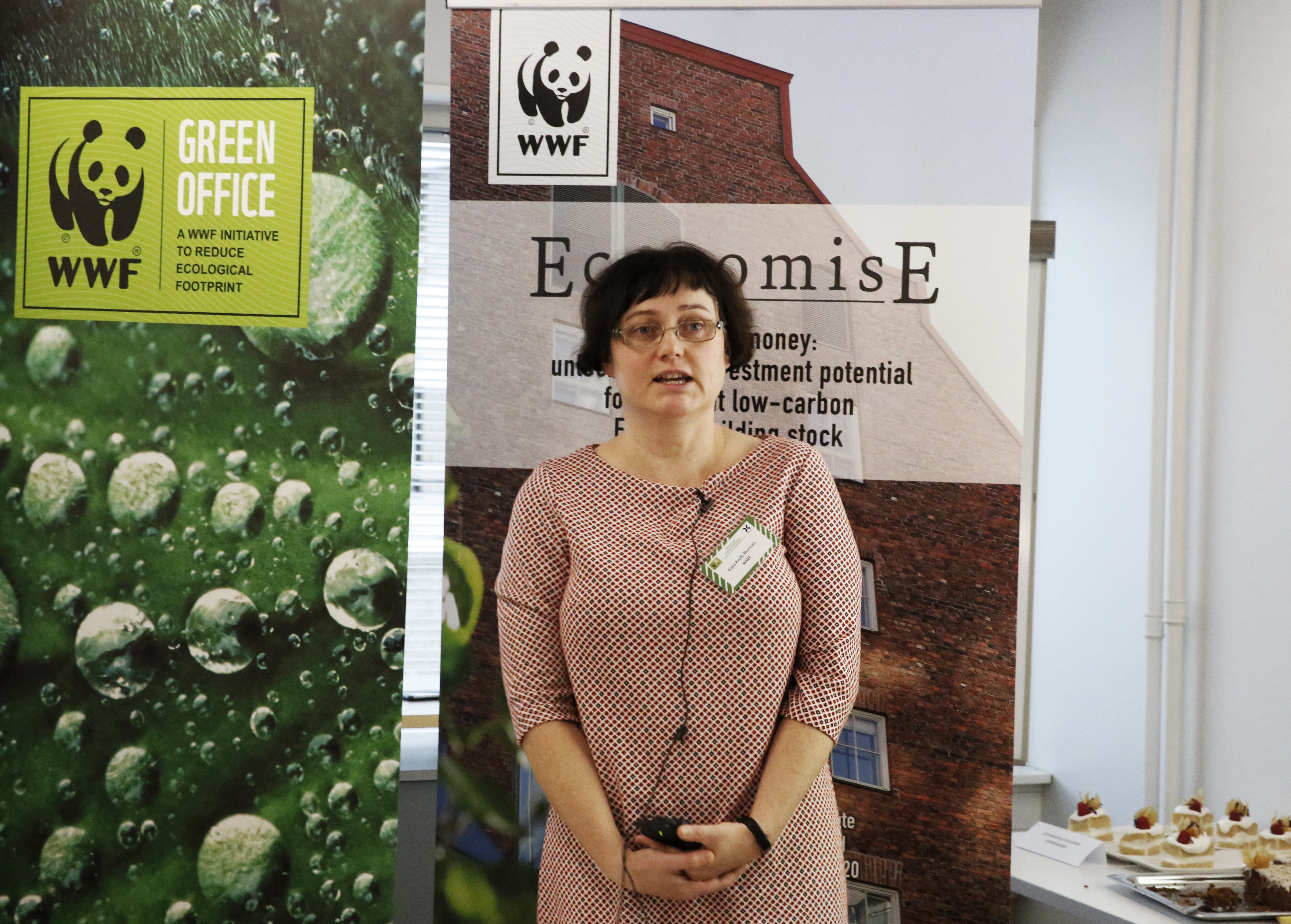 LIFE EconomisE -hankkeen projektikoordinaattori Kata Kreft-Burman esitti haasteen Green Office -toimistoille.
